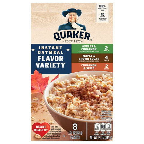 Quaker Instant Oatmeal, Variety Pack, 8 pack