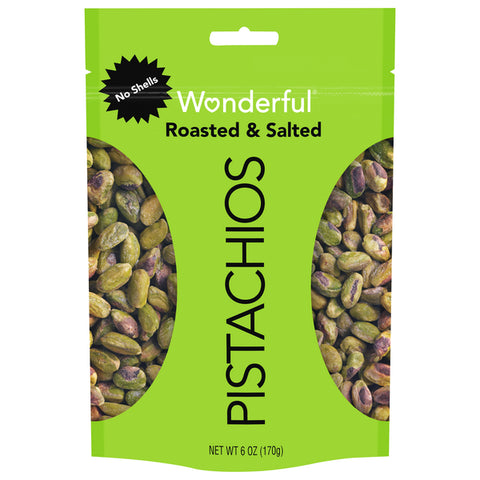 Wonderful No Shell Pistachios, Roasted & Salted, 6 oz