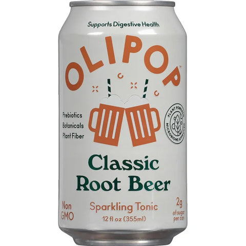 OLIPOP Classic Root Beer Sparkling Tonic, 1 count