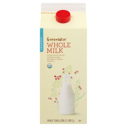 GreenWise Organic Whole Milk, .5 gallon