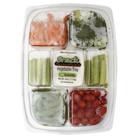 Snack Sensations Vegetable Tray with Ranch Dip, 40 oz