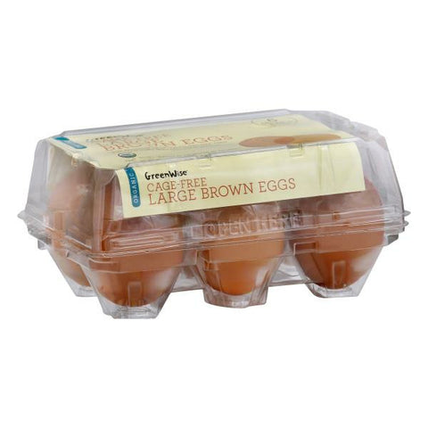 GreenWise Eggs, Organic, Brown, Cage Free, Large, 6 count