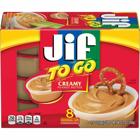 Jif Creamy Peanut Butter To Go, 8 count