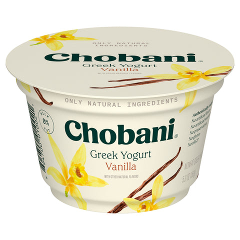 Chobani Non-Fat Greek Yogurt, Vanilla, 5.3 oz, 1 count