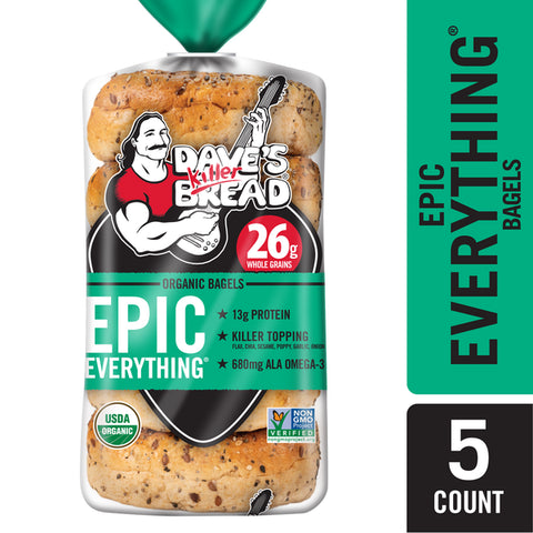 Dave's Killer Bread Epic Everything Organic Bagels, 5 count