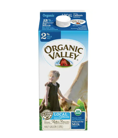 Organic  2% Reduced Fat Milk, Half Gallon